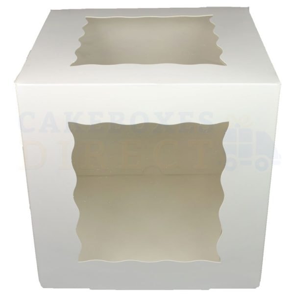 10x10x10in. Premium White Window Gateaux Box