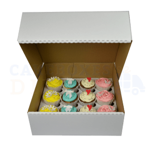 12 mini deep cupcake (Corr) White box with 3.5cm divider