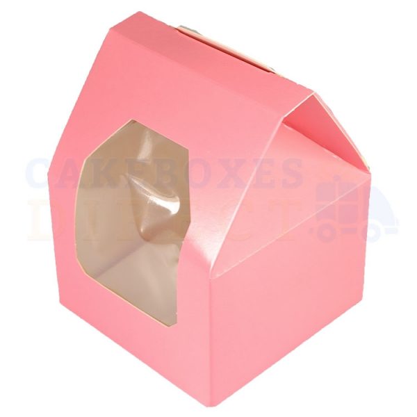 Premium Pink Window Cake Box  3.5x3.5x5 in (Qty 50)