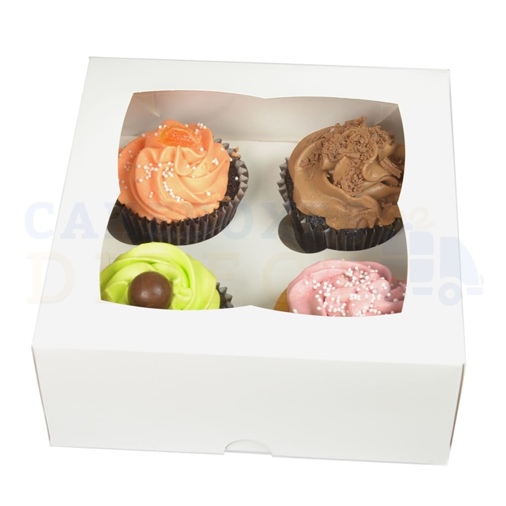 25 x White Cake Box 6 x 6 x 3 Cupcake Muffins Mince Pies Cakes & more 