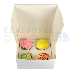 4 Economy (WF7x7x4) Cupcake Box with 6cm Dividers (Qty 100)
