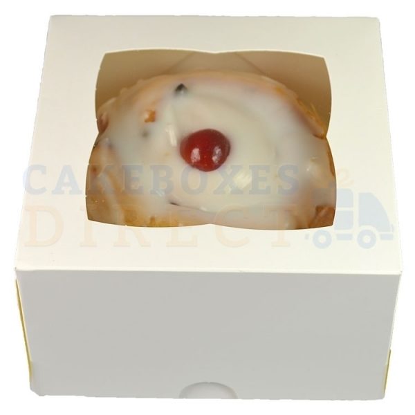 5x5x3in. Premium White Window Cake Box
