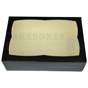 Premium Black Window Cake Box 9.5 x 6.6 x 3 in.