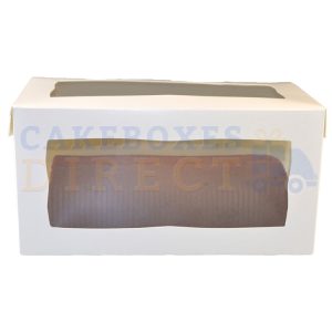 White Yule Log Box 8 x 4 x 4in