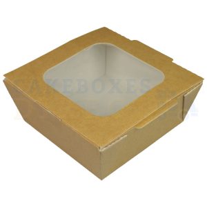 Leakproof Brown/Brown Container Medium Window HL (124x124x59) (Qty250)