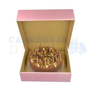 11.5 x 11.5 x 3 inches (Pink) Corrugated cake boxes