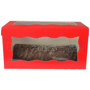 Red Yule Log Box
