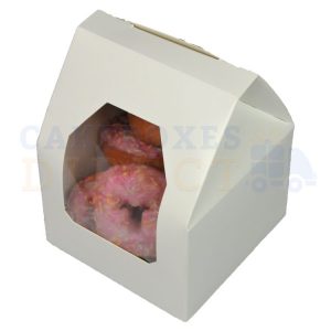 Premium White Window Cake Box 3.5 x 3.5 x 5 in