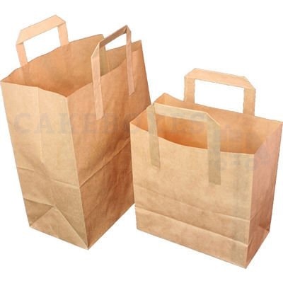 Paper Carrier Bags 254 x 140 x 305mm (approx) Large Brown (Qty 250)