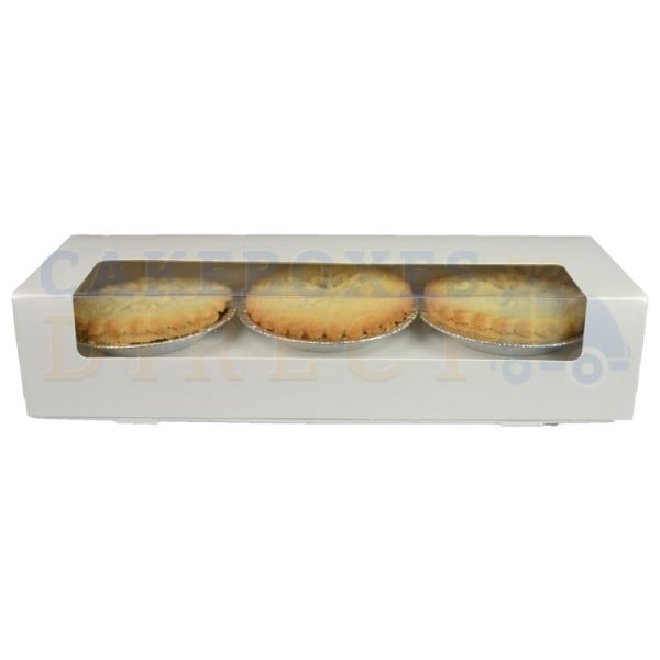 Mince Pie (Unprinted) White Box (100) 9.5 x 3 x 2"